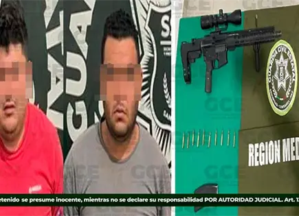 Capturan a dos hombres armados en operativo
