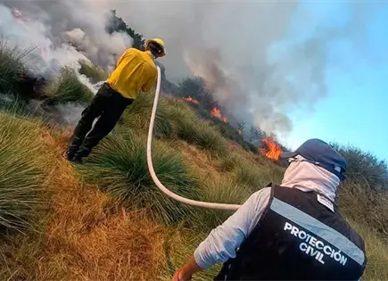 Voraz incendio en comunidad Sabinito