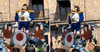 Torito de Petate al estilo Dragon Ball se roba el Carnaval de Morelia