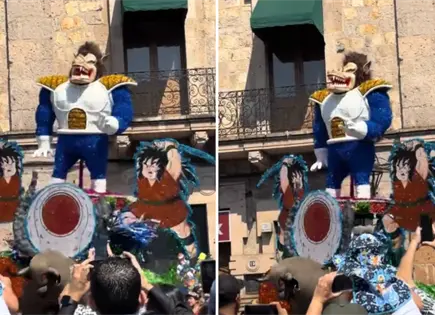 Torito de Petate al estilo Dragon Ball se roba el Carnaval de Morelia
