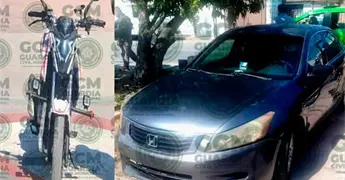 Incautan carro y motocicleta robados