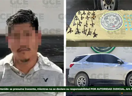 Sorprenden a sujeto con cristal y ponchallantas en Ciudad Valles