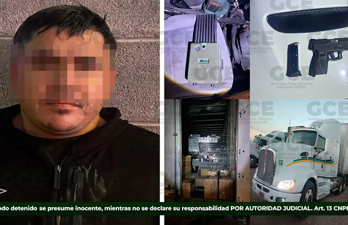 Atrapan a sujeto con caja seca robada y un arma de fuego