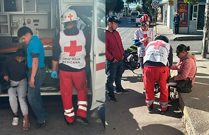Se accidenta mujer en su motocicleta