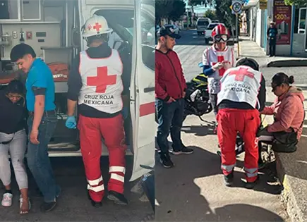 Se accidenta mujer en su motocicleta