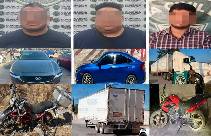 Incautan 6 vehículos robados, hay 3 detenidos