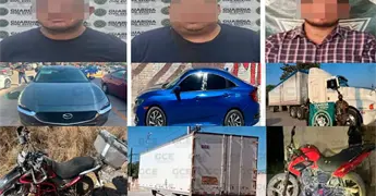 Incautan 6 veh&iacute;culos robados, hay 3 detenidos