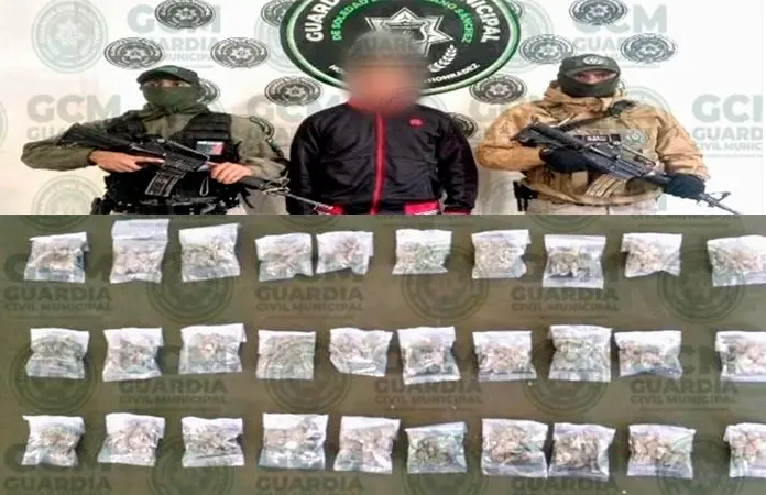 Detienen a presunto vendedor de "mota"