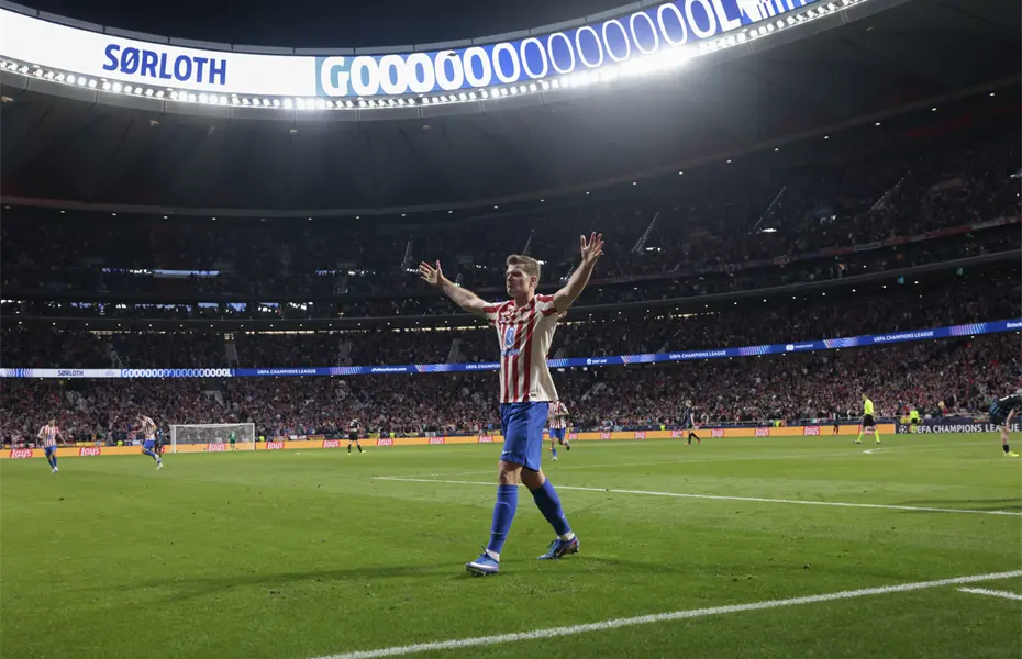 Sorloth pone al Atlético en octavos de Champions League