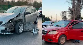 Carro es chocado y acaba contra un &aacute;rbol