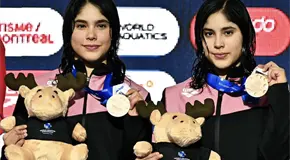 M&iacute;a y L&iacute;a Cueva conquistan bronce en Copa del Mundo de Clavados