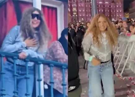 Shakibecca, imitadora de Shakira, salud&oacute; a fans en el Z&oacute;calo