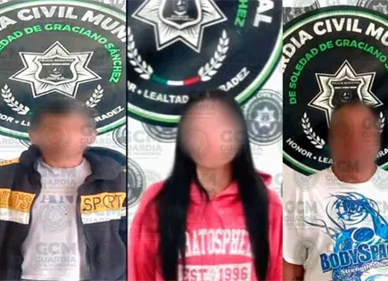 Arrestan a tres personas por violencia familiar