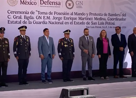 Mart&iacute;nez Medina asume mando en Guardia Nacional en SLP