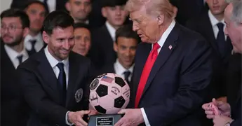 Messi y equipo Inter Miami homenajeados en Casa Blanca
