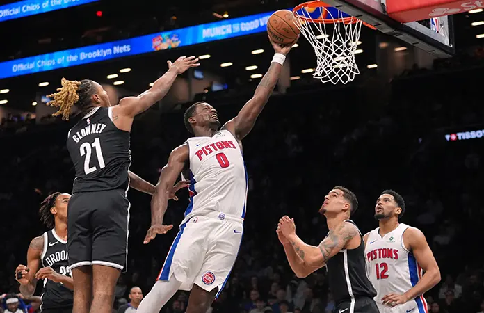 Pistons arrollan a Nets de Brooklyn