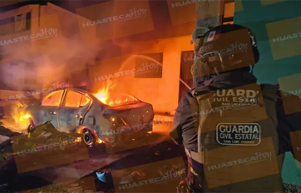 Queman un tercer veh&iacute;culo de guardia civil en Ciudad Valles