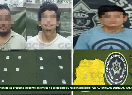 Detienen a tres con droga y "ponchallantas" Detienen a tres con droga y "ponchallantas"