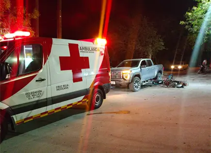 Motociclista lesionado tras choque con camioneta en la San Rafael