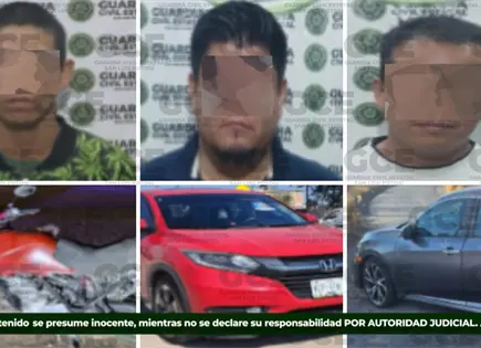 Caen tres con autos robados