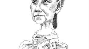 recogi&eacute;ndose las enaguas...