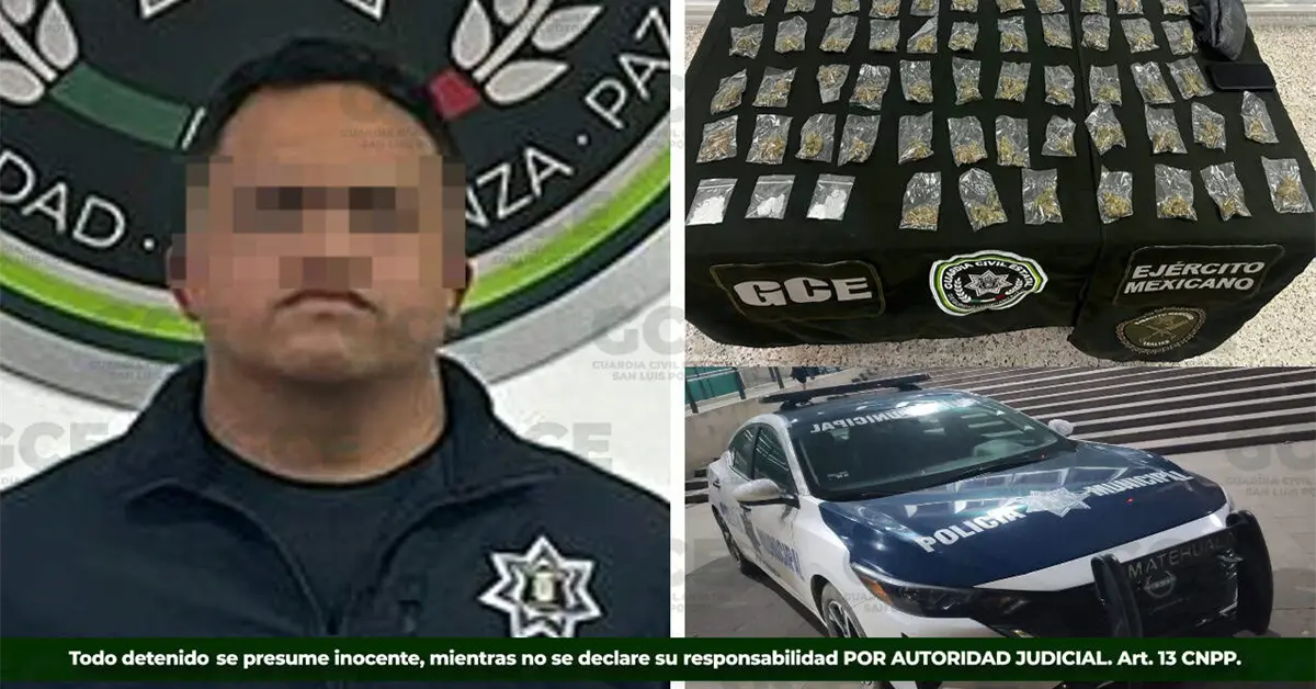 Cae director de Polic&iacute;a en Matehuala con marihuana y "cristal"