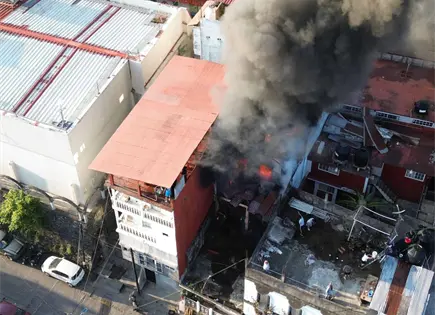 Incendio en centro de Xilitla