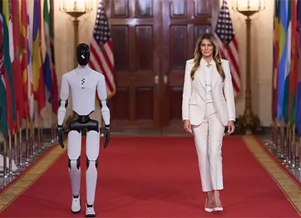 Melania Trump aparece con un robot humanoide