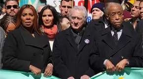 Famosos lideran protestas "No Kings" contra Trump