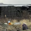 Dos heridos, al volcar autobús en Carr. a Zacatecas