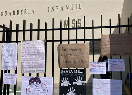 Protestan en guarder&iacute;a del IMSS por aprehensi&oacute;n de trabajadora