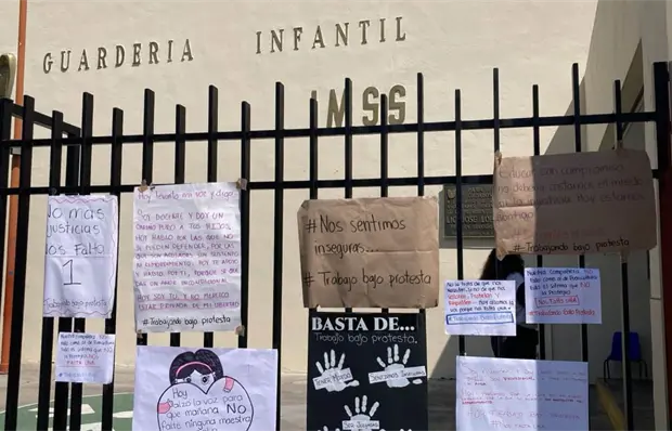 Protestan en guarder&iacute;a del IMSS por aprehensi&oacute;n de trabajadora