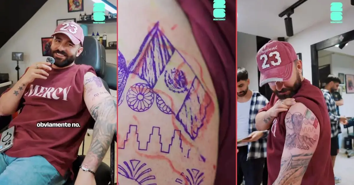 Iraquí se tatúa Monterrey tras clasificación al Mundial 2026