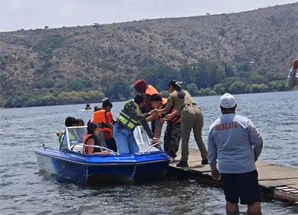 Refuerzan vigilancia en presa Damián Carmona por alta afluencia Refuerzan vigilancia en presa Damián Carmona por alta afluencia