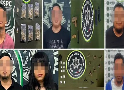 Ahora caen seis maleantes con droga y armas