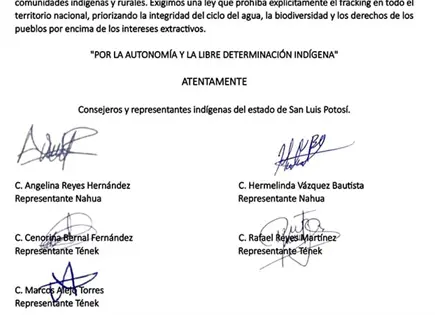 Ind&iacute;genas huastecos contra reactivaci&oacute;n del fracking