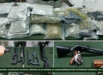 Aseguran marihuana y armas en El Charquillo