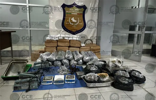 Decomisan 154kg de marihuana y detienen a dos en Valles