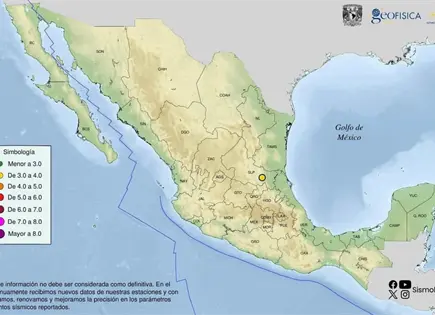 SSN reporta sismo de 3.9 cerca de C&aacute;rdenas