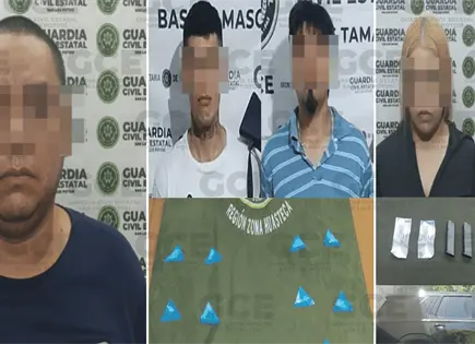 Cinco detenidos en distintos hechos; aseguran arma y droga en SLP