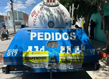 Suspenden unidad por carga ilegal de gas en la capital
