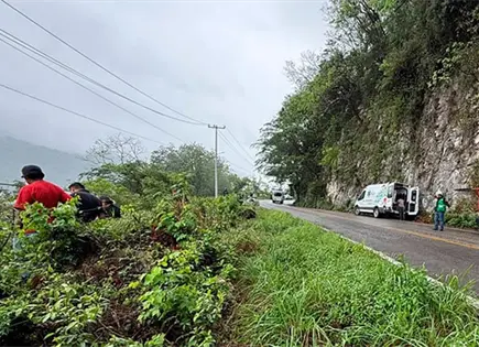 Cae veh&iacute;culo a un profundo barranco