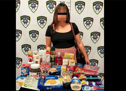 Detienen a mujer por robo en Bodega Aurrera en la capital