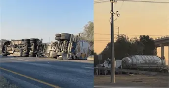 Dos accidentes con pipas vuelven pesado el tr&aacute;fico en la 57