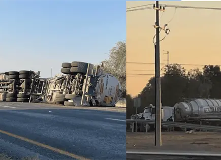 Dos accidentes con pipas vuelven pesado el tr&aacute;fico en la 57