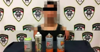 Sujeto hac&iacute;a pintas en una propiedad privada
