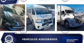 Aseguran tres veh&iacute;culos con reporte de robo 