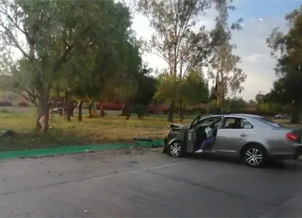 Conductor choca contra &aacute;rbol en el bulevar R&iacute;o Santiago