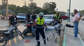 Madre e hija, heridas tras choque entre taxi y cuatrimoto en Valles