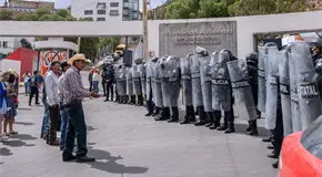 Polic&iacute;as disuelven manifestaci&oacute;n de productores de frijol en Zacatecas